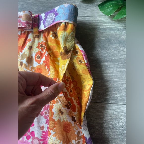 Johnny Was Sherrie 100% Linen Floral Belted Easy Shorts - Floral Multi Size M - Picture 4 of 11